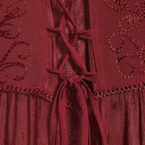 SCULLY Burgandy Lace Front Dress SZ XL - Picture 3 of 6